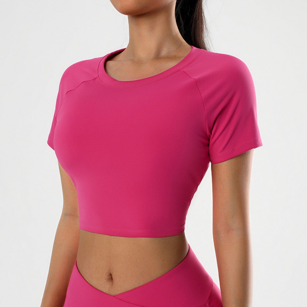 'Harper' Crew Neck Short Sleeve Crop Top