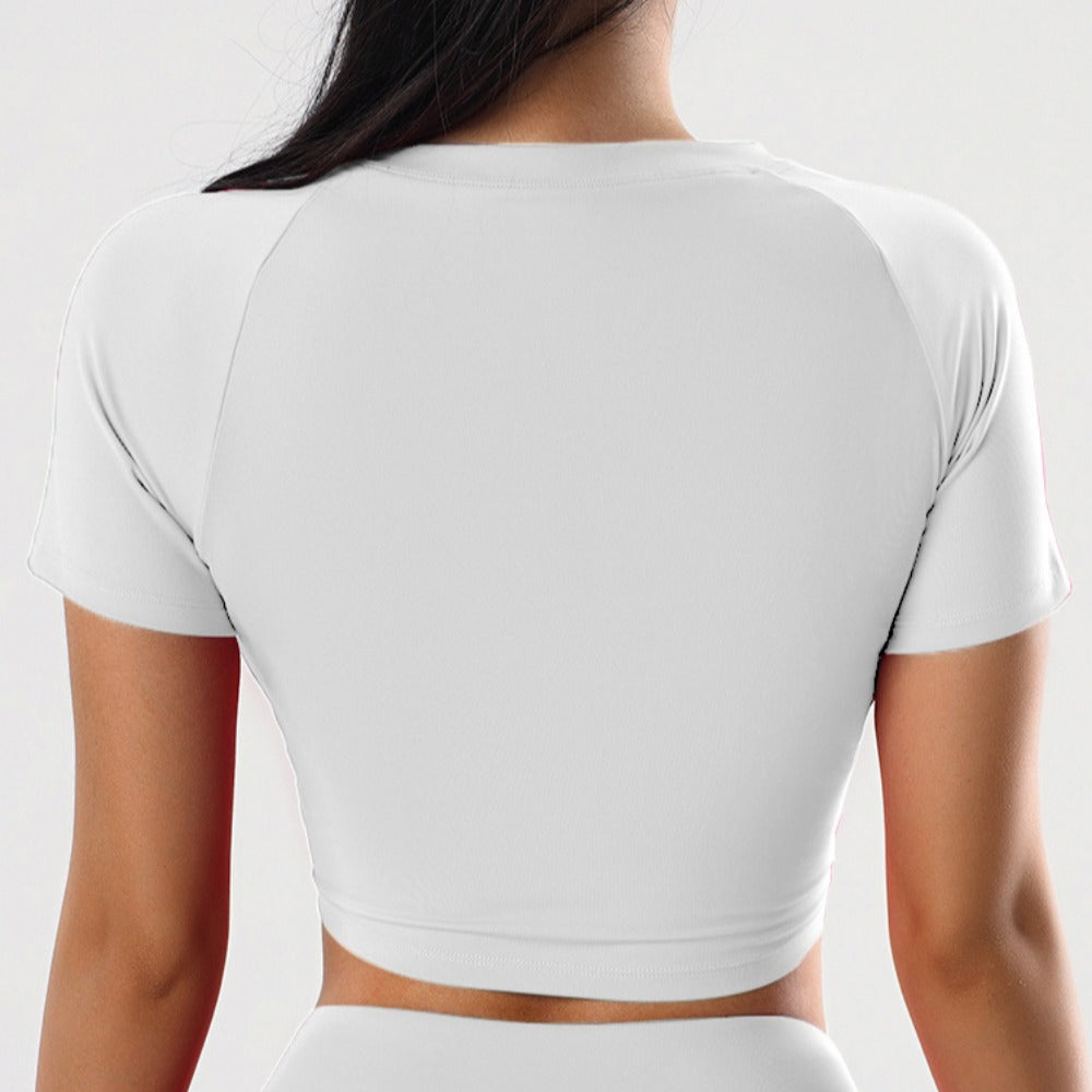 'Harper' Crew Neck Short Sleeve Crop Top