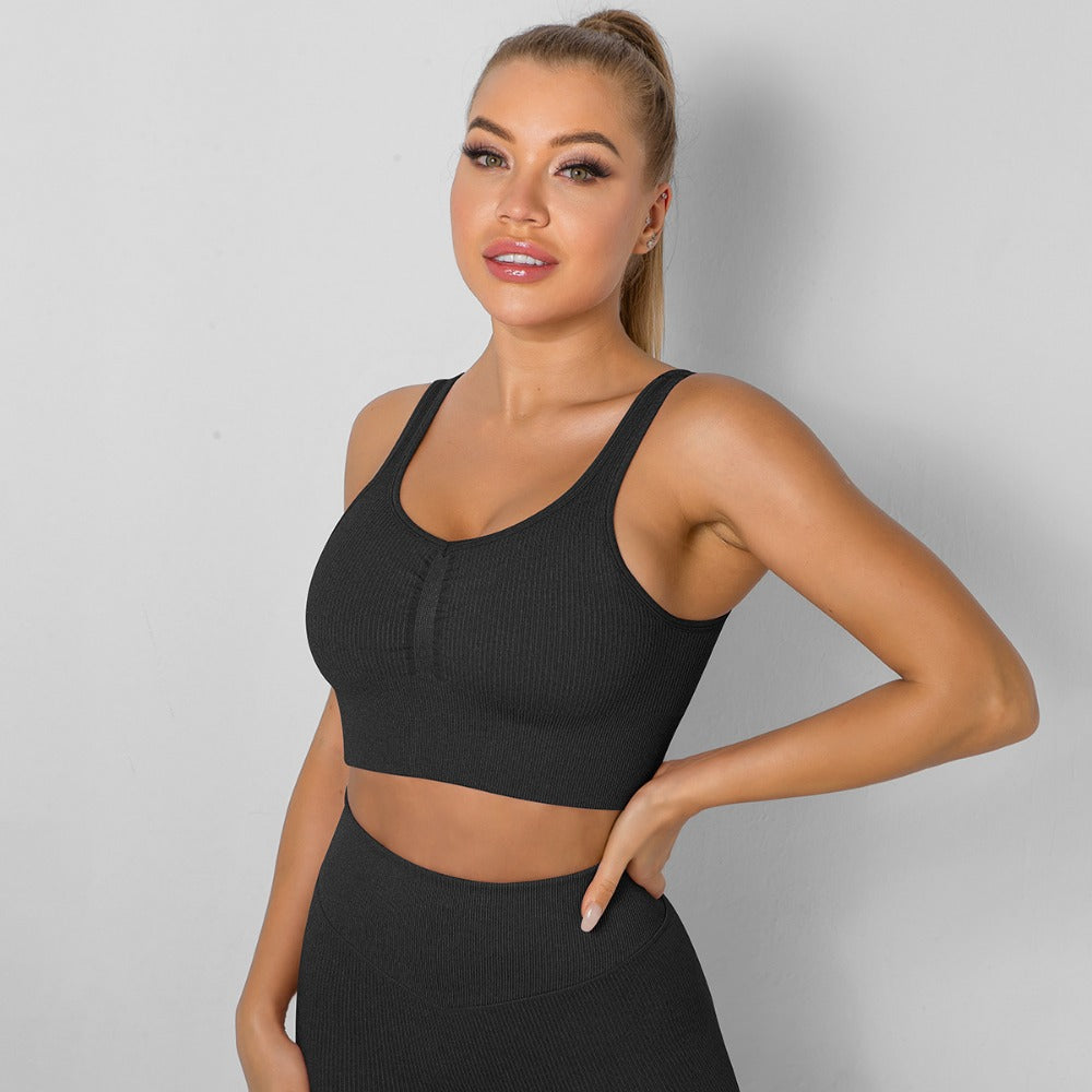 'Evelyn' Seamless Ribbed Sports Bra