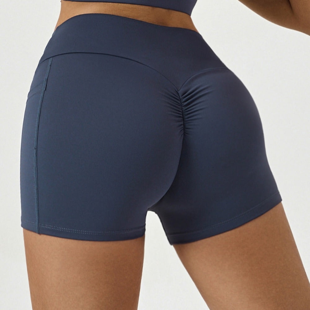 'Amelia' Ruched Scrunch Short with Pockets