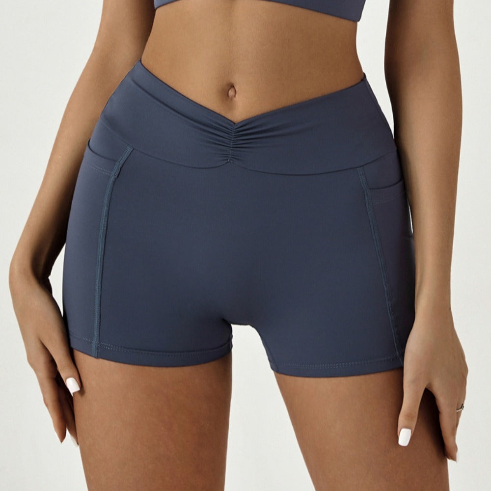 'Amelia' Ruched Scrunch Short with Pockets
