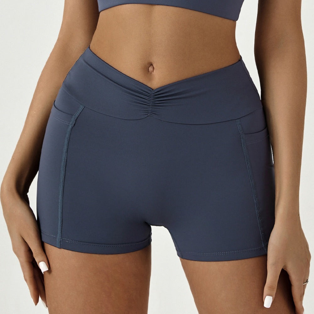 'Amelia' Ruched Scrunch Short with Pockets
