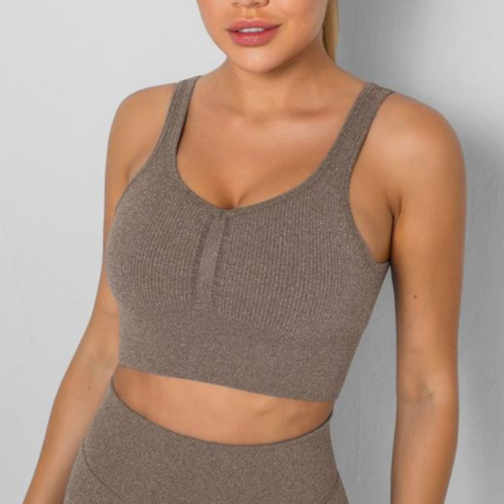 'Evelyn' Seamless Ribbed Sports Bra