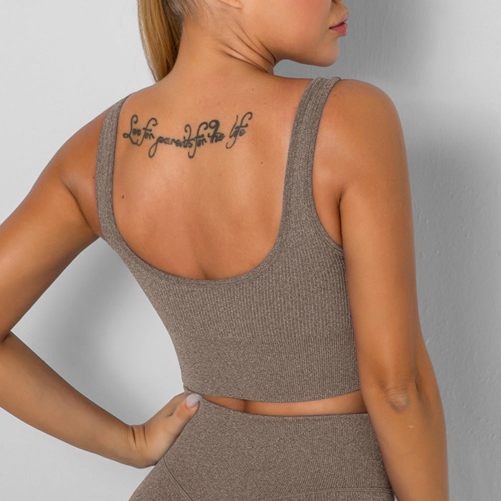 'Evelyn' Seamless Ribbed Sports Bra