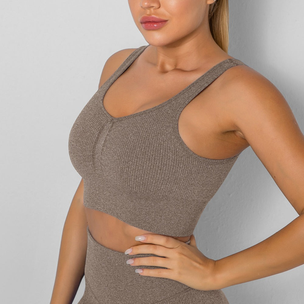 'Evelyn' Seamless Ribbed Sports Bra