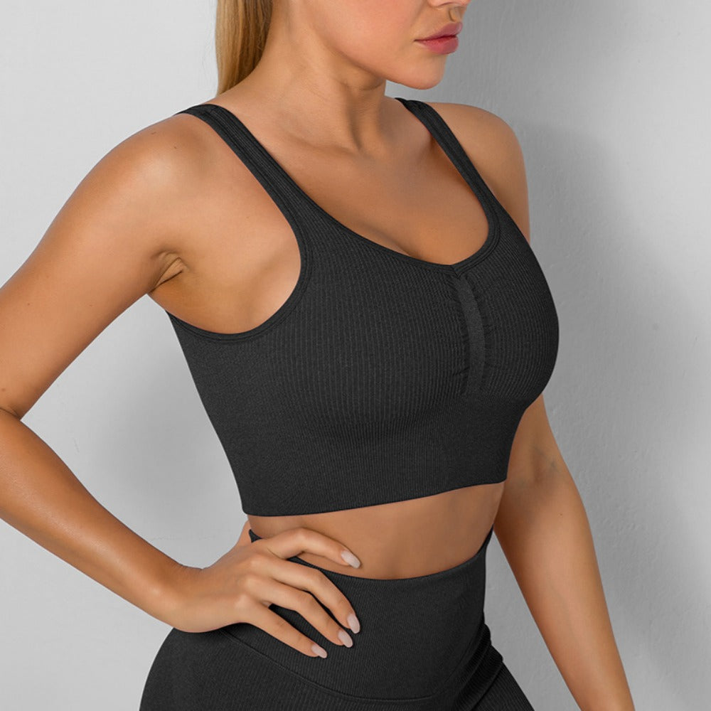 'Evelyn' Seamless Ribbed Sports Bra