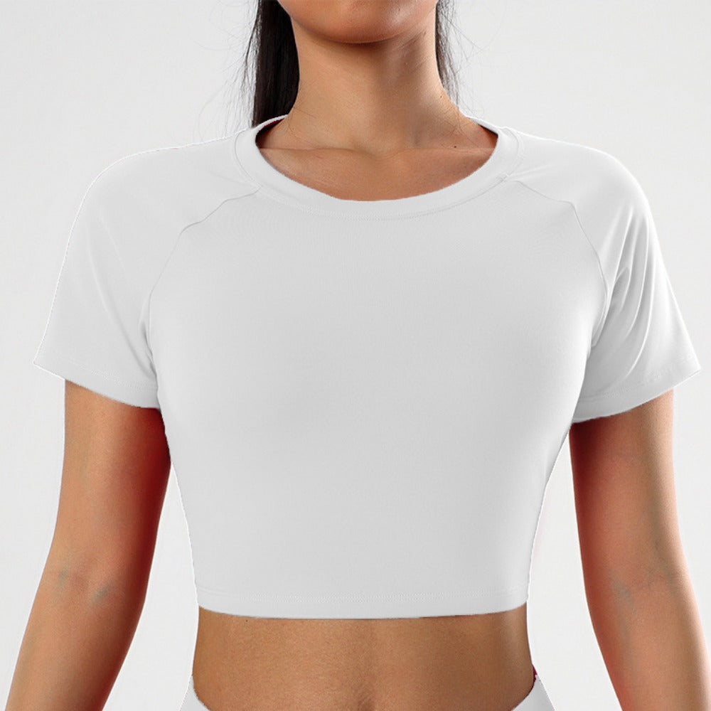 'Harper' Crew Neck Short Sleeve Crop Top