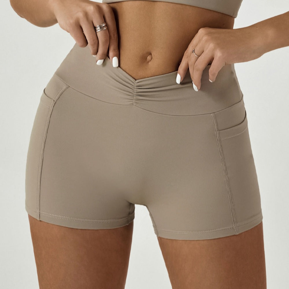 'Amelia' Ruched Scrunch Short with Pockets
