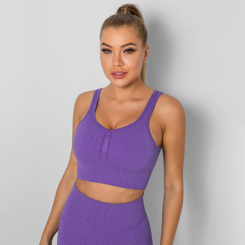 'Evelyn' Seamless Ribbed Sports Bra