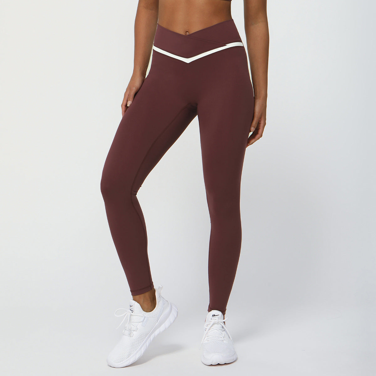 'Isabella' Contrast Color Crossover Leggings