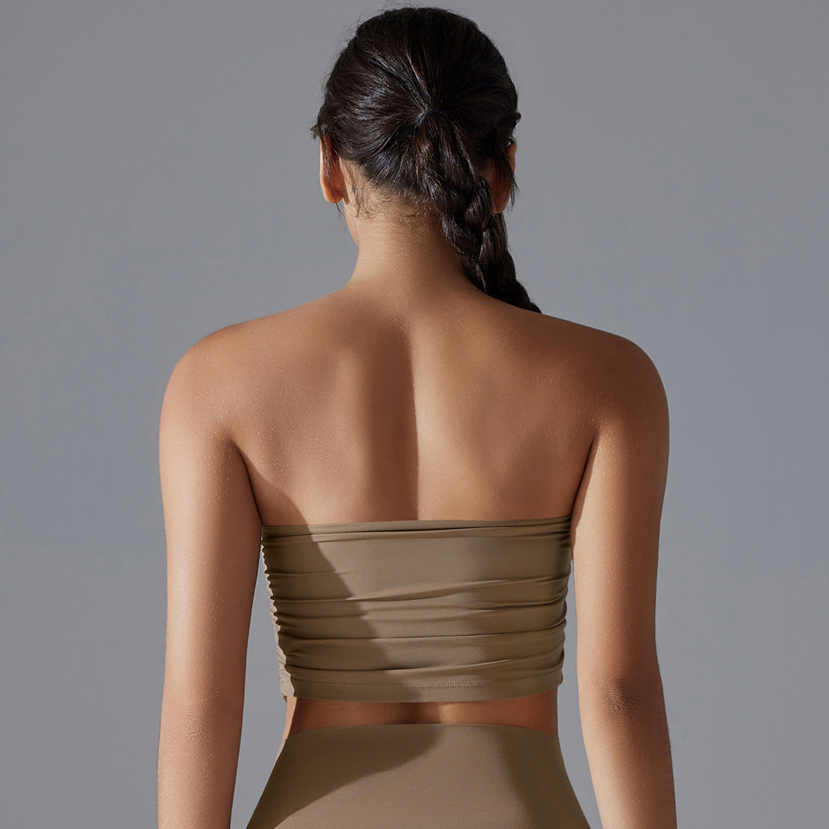 'Olivia' Ruched Strapless Crop Top
