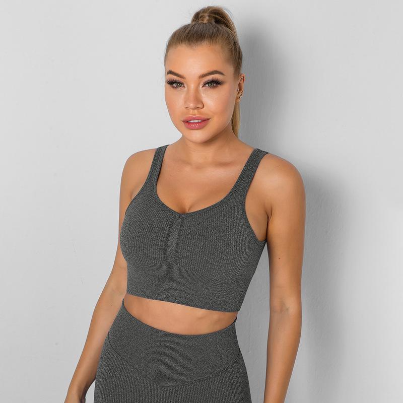 'Evelyn' Seamless Ribbed Sports Bra