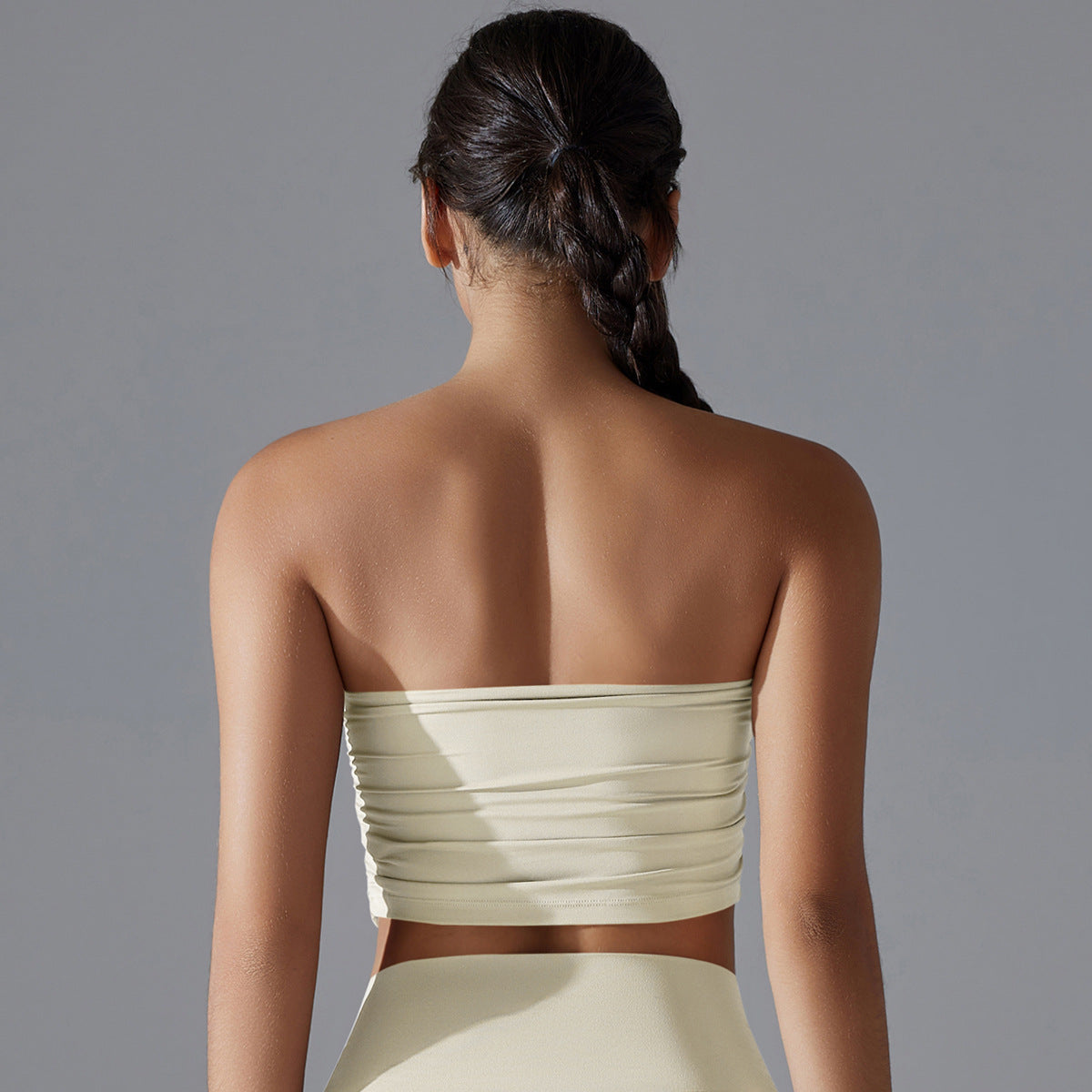 'Olivia' Ruched Strapless Crop Top