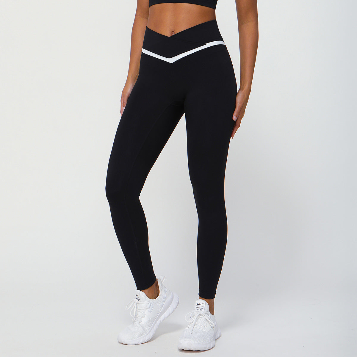 'Isabella' Contrast Color Crossover Leggings