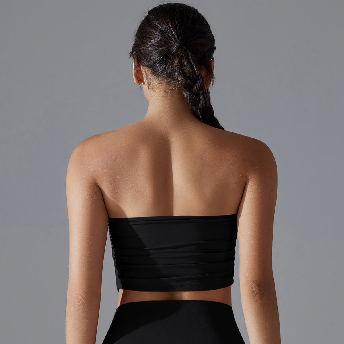 'Olivia' Ruched Strapless Crop Top