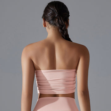 'Olivia' Ruched Strapless Crop Top