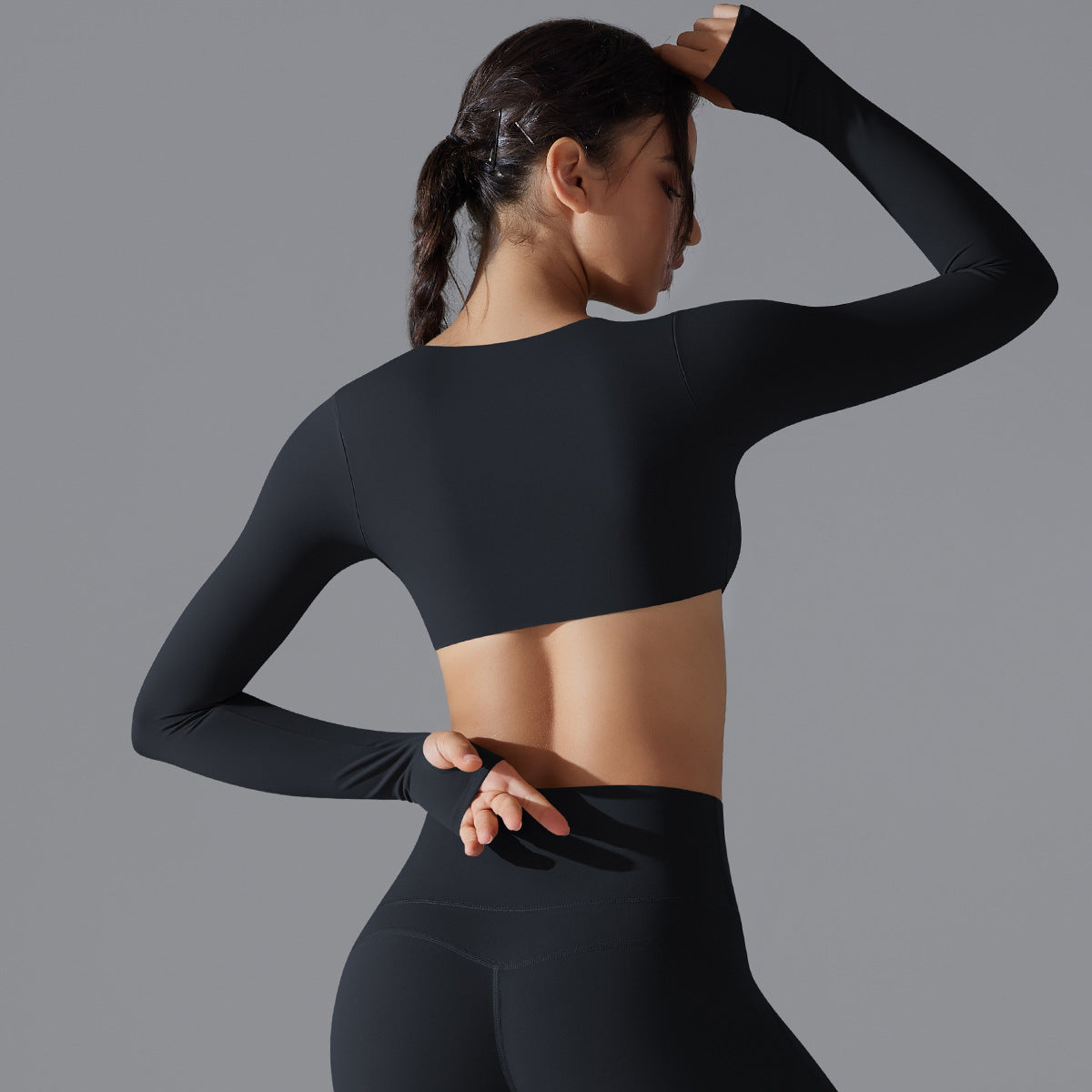 'Emma' Twist Long Sleeve Crop Top
