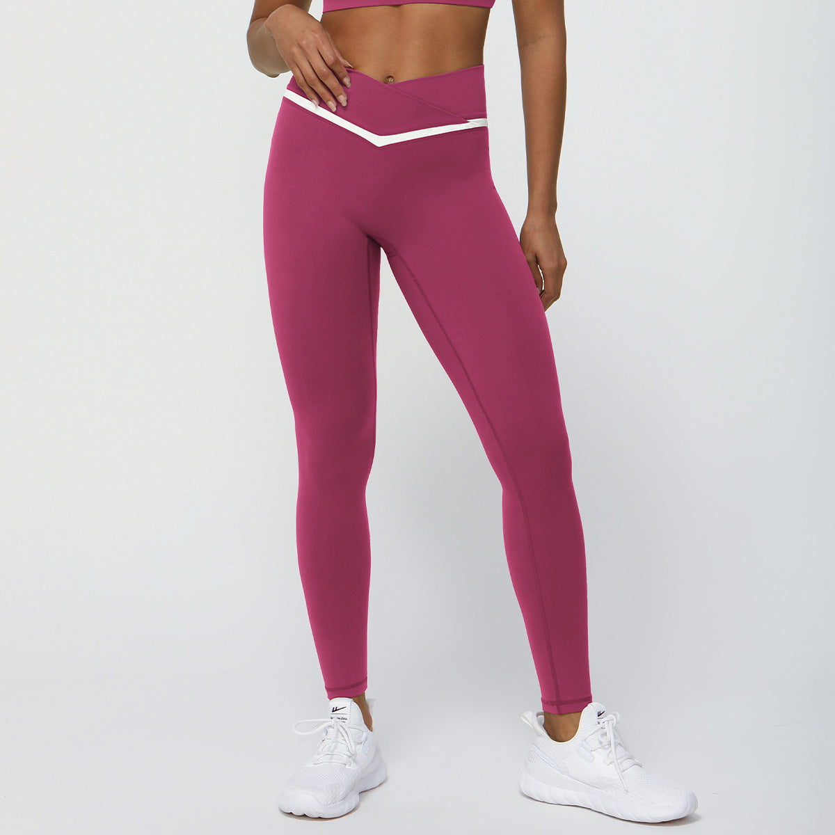 'Isabella' Contrast Color Crossover Leggings