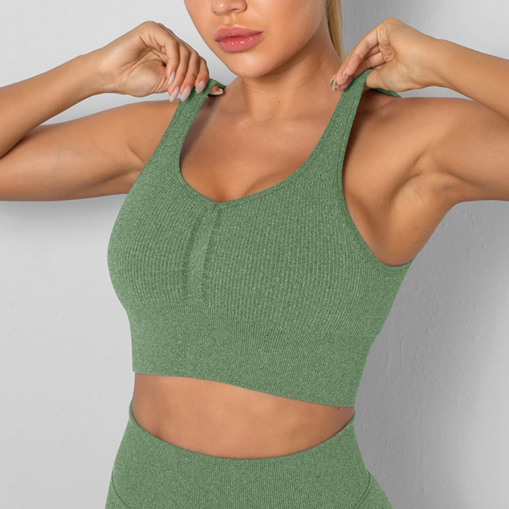 'Evelyn' Seamless Ribbed Sports Bra