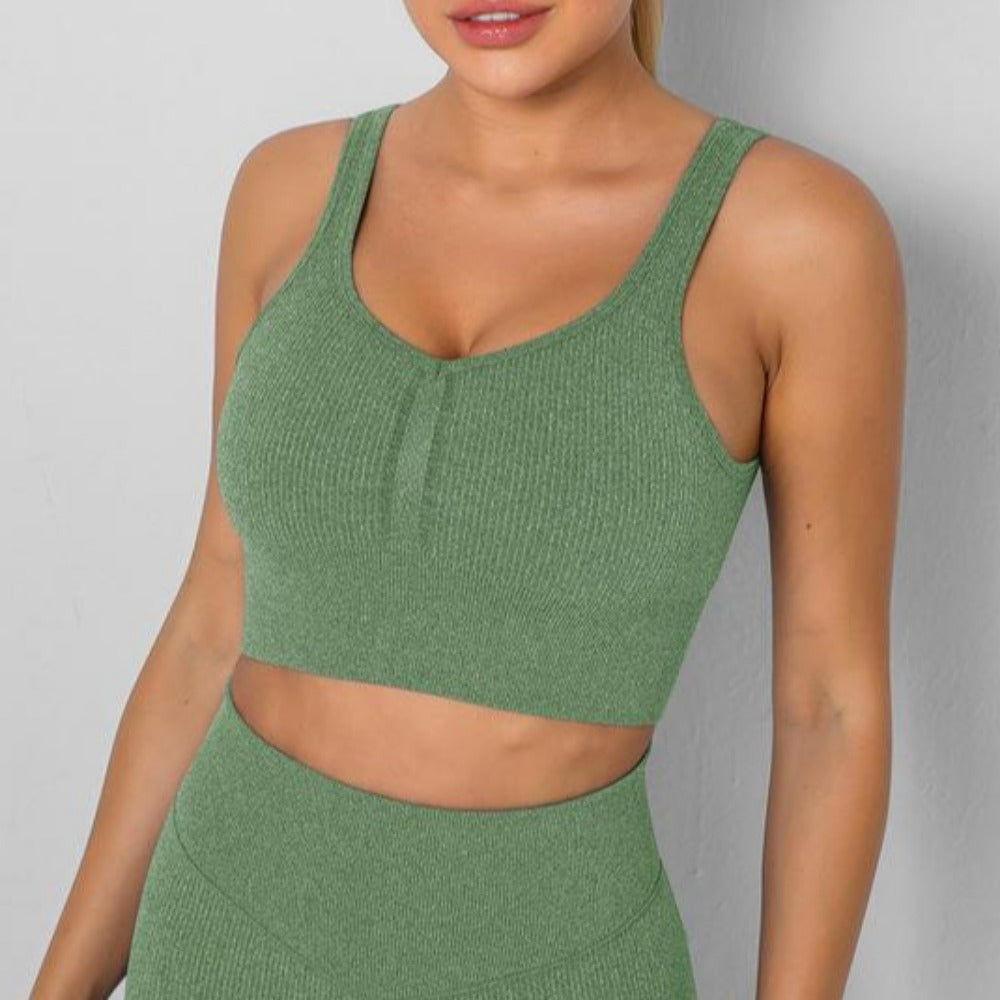 'Evelyn' Seamless Ribbed Sports Bra