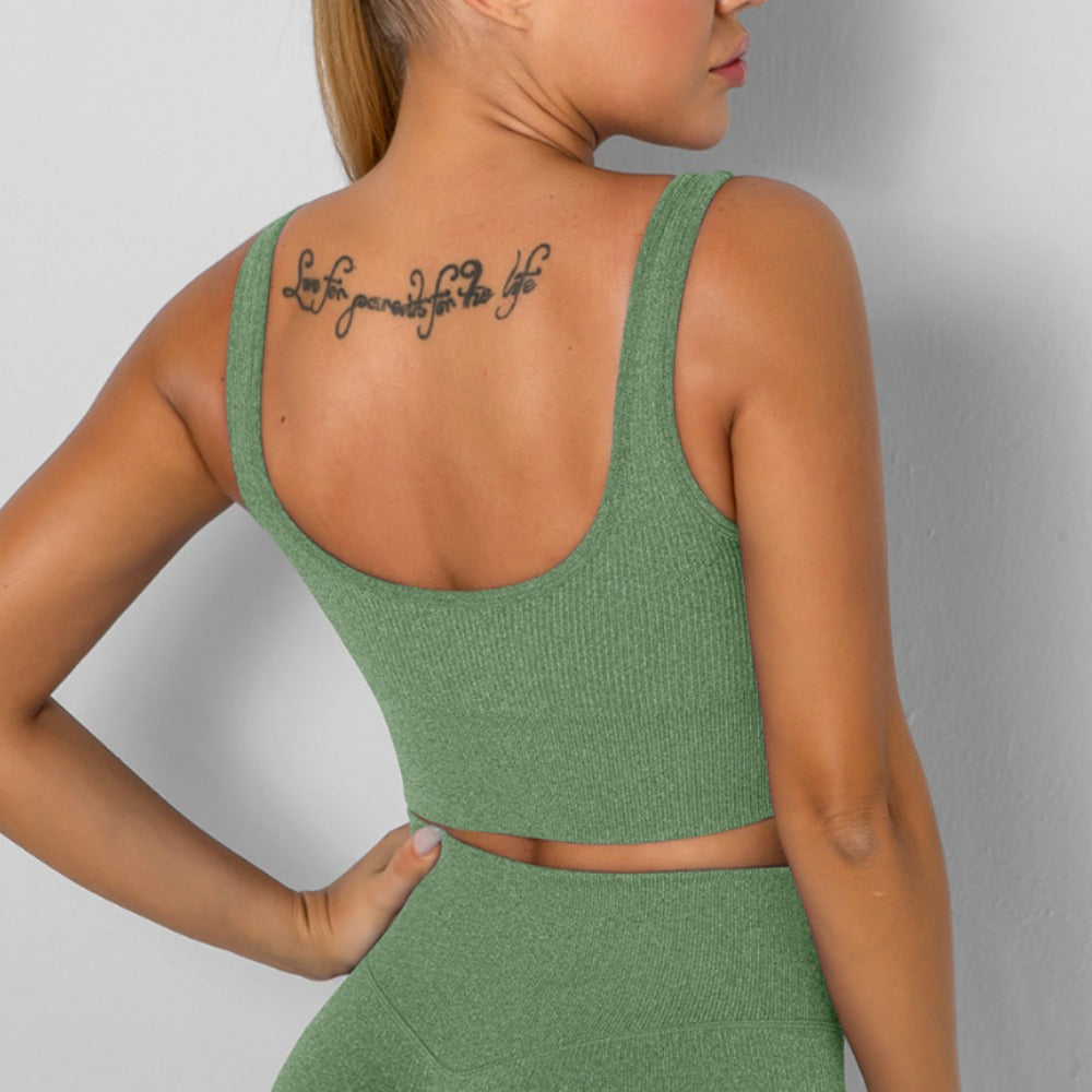 'Evelyn' Seamless Ribbed Sports Bra