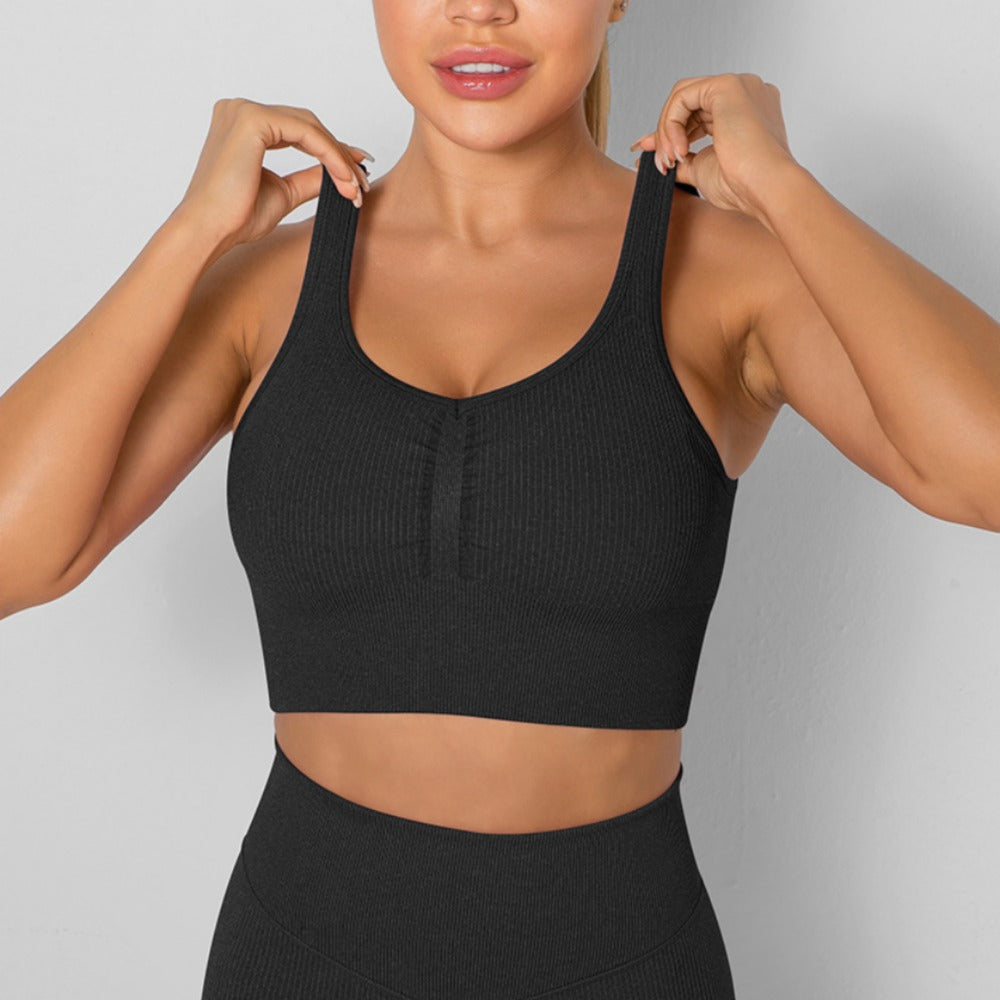 'Evelyn' Seamless Ribbed Sports Bra