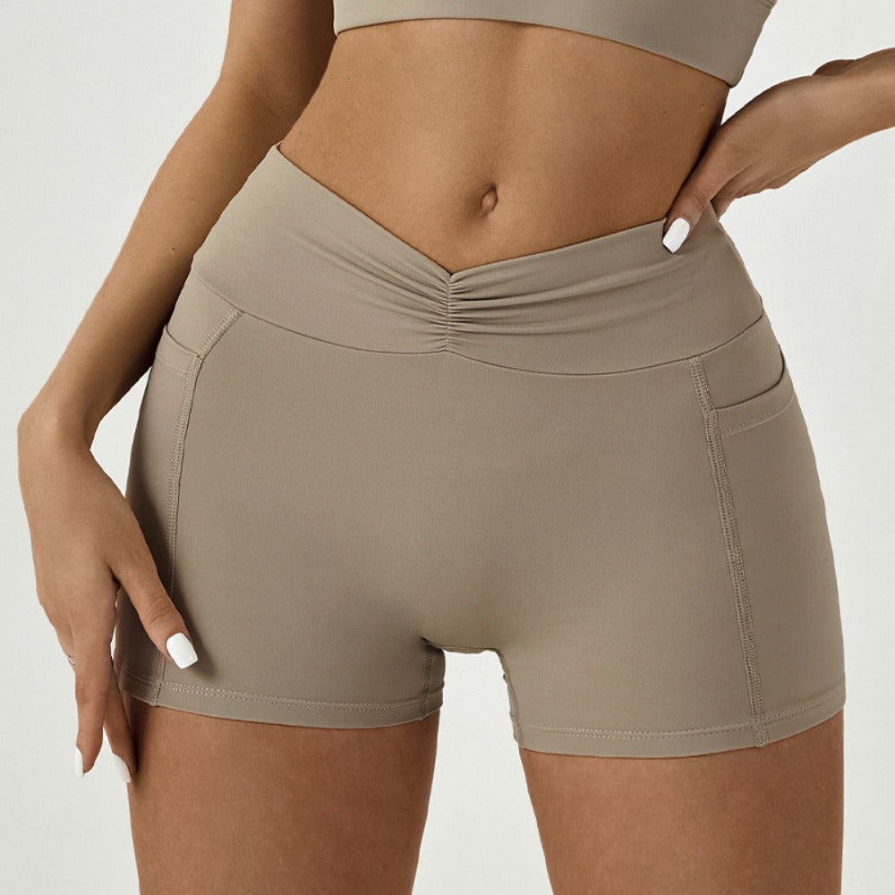 'Amelia' Ruched Scrunch Short with Pockets