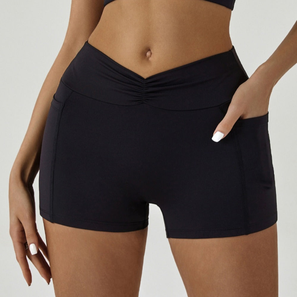 'Amelia' Ruched Scrunch Short with Pockets