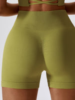 Seamless Rib Tummy Control Yoga Shorts