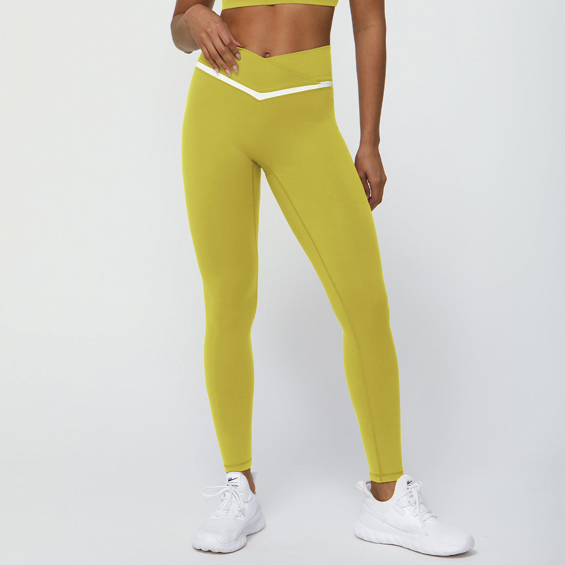 'Isabella' Contrast Color Crossover Leggings