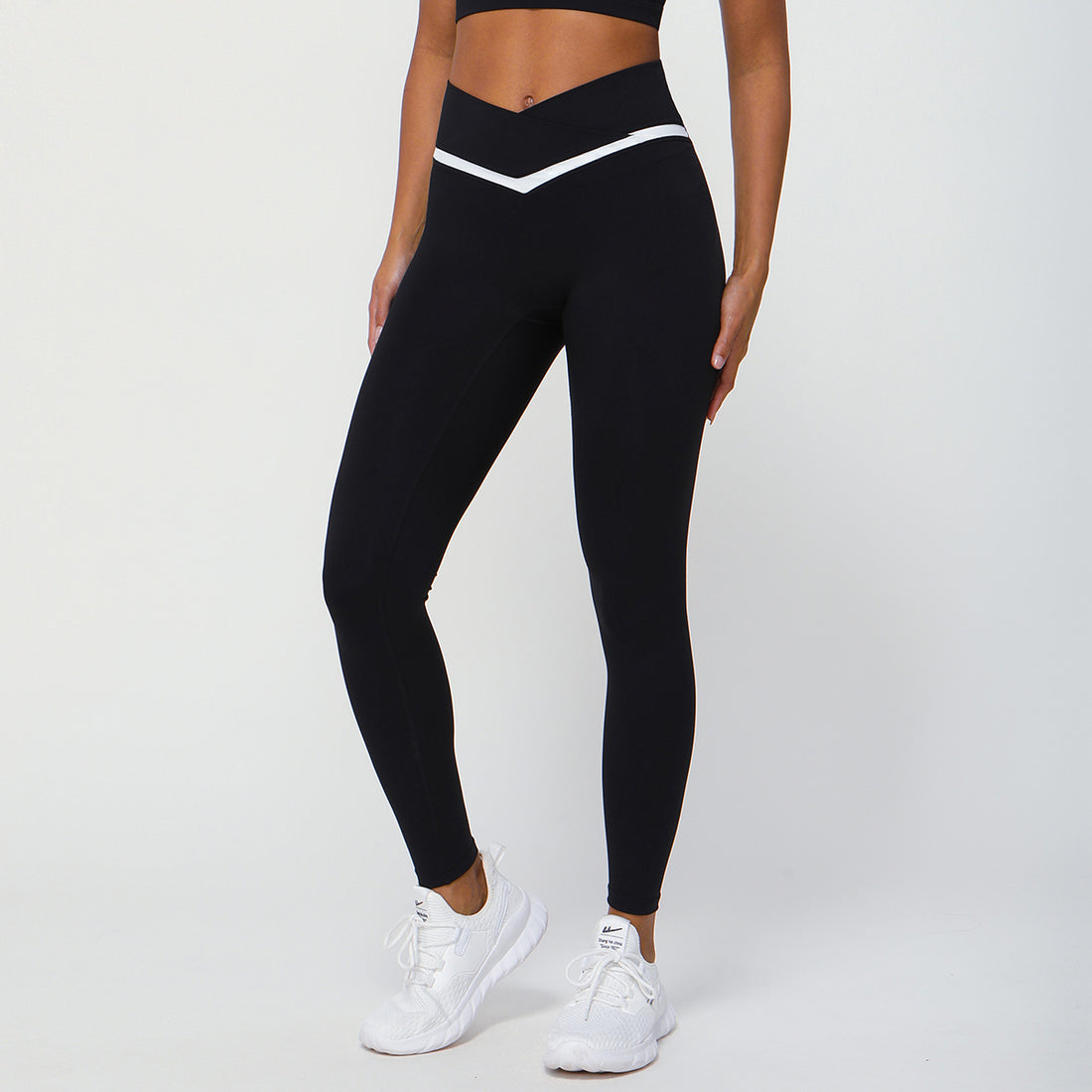 'Isabella' Contrast Color Crossover Leggings