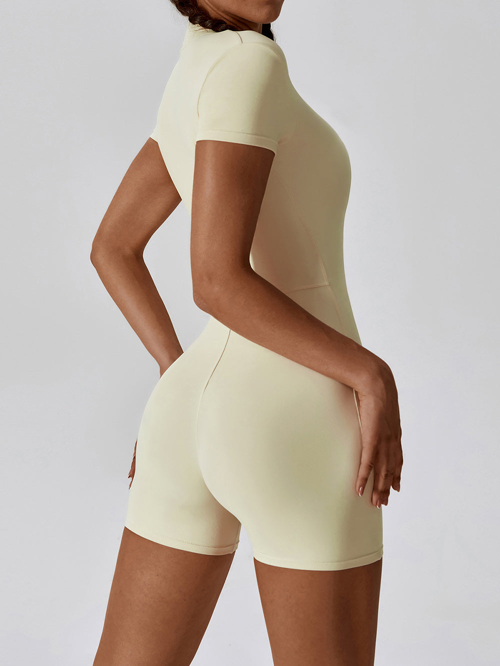 Affordfit Limitless Luxe Short Sleeve Romper - Cream