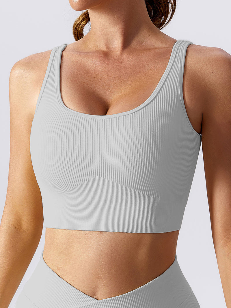 Live In Rib Strappy Longline Crop Top
