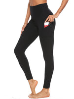 High Waisted Ruched Workout Leggings with Pockets